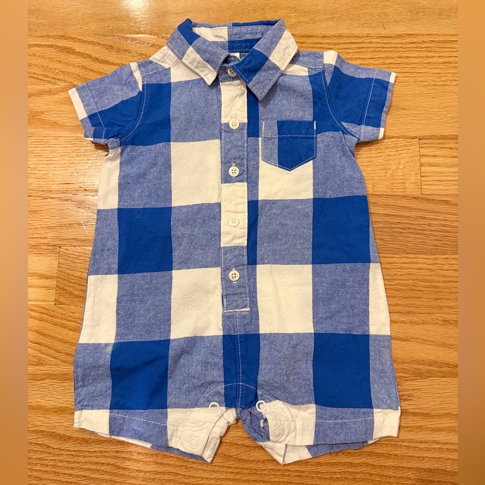 Carter's Blue and White Plaid One Piece
